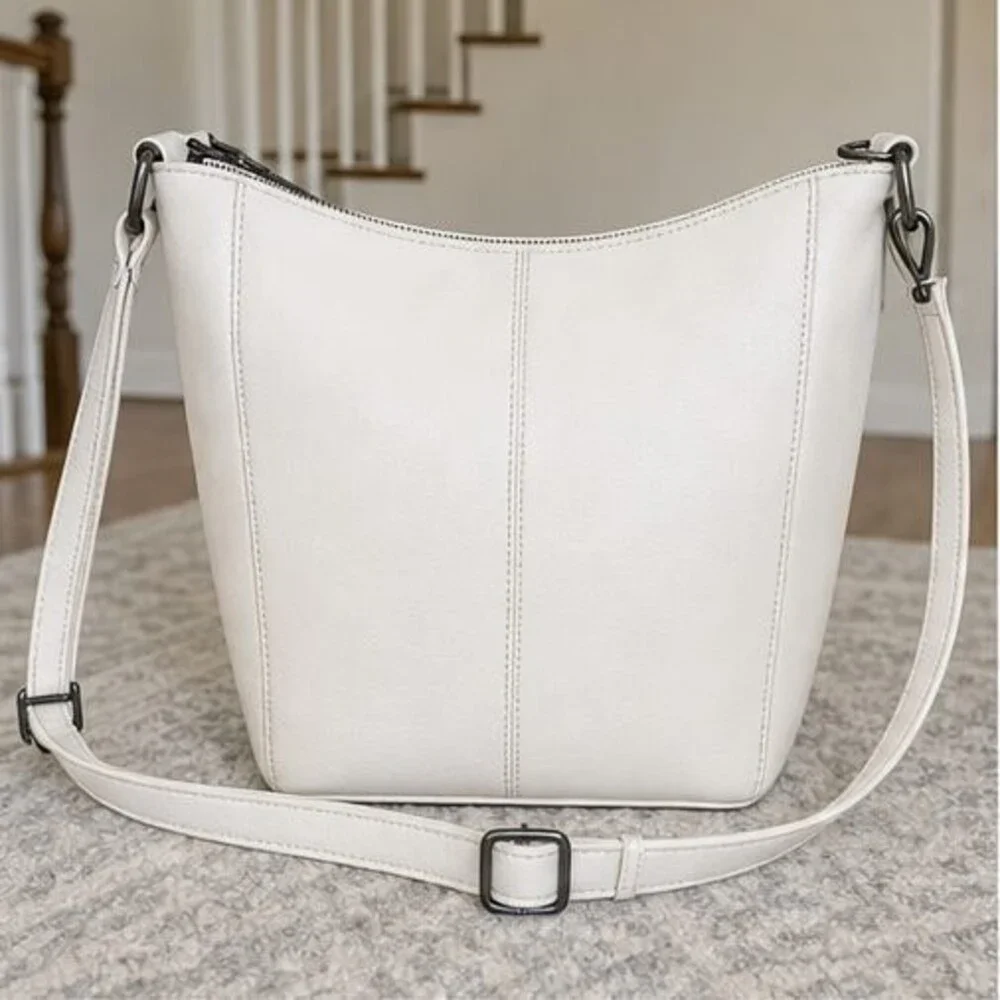 Cognac Pebbled Crossbody Bag